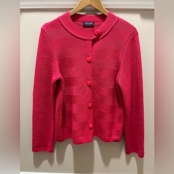 Saint James Pink Button Front Wool Blend Cardigan Nautical Sz 8 - Picture 14 of 14